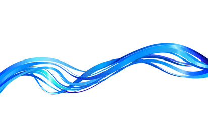 Wall Mural - abstract blue wave line flow curve wavy element vector sound audio volume striped graphic decoration