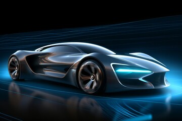 Wall Mural - Electric sport car design concept for clean energy vehicle Created with Generative AI technology.