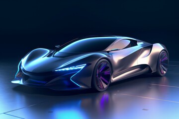 Wall Mural - Electric sport car design concept for clean energy vehicle Created with Generative AI technology.