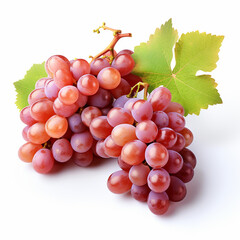 Wall Mural - Grapes. ripe red grape isolated on white. Full depth of field. Made with generative ai