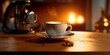 A cup of fragrant cappuccino on the table close-up. Generative AI