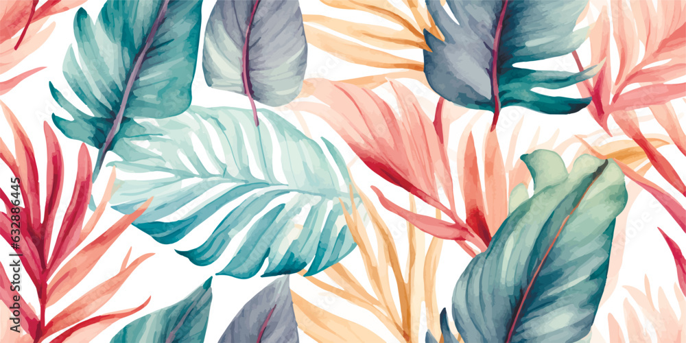 Beautiful autotraced vector seamless pattern with hand drawn watercolor ...