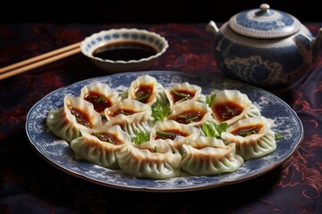 Poster - finished dumplings on a decorative plate