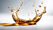yellow drop oil, Liquid gold oil drop ripple background, abstract liquid background, olive or engine oil splash with waves