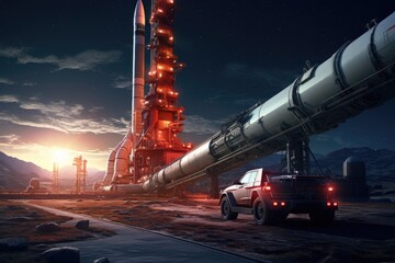 Canvas Print - rocket being refueled for its next mission