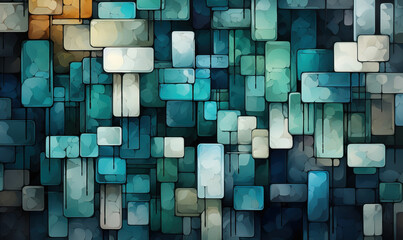 Wall Mural - abstract texture colored background with a pattern of rectangles. selective soft focus.