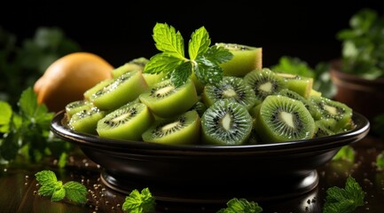 Wall Mural - refreshing and colorful fruit salad.