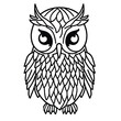Forest owl black line icon, wildlife concept, owl vector sign on white background, forest owl outline style mobile concept web design. Vector graphics