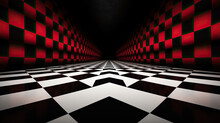 Abstract Background With Black And Red Squares