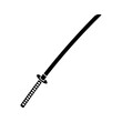 Crossed katana swords, samurai swords Svg Cut File. Isolated vector illustration.