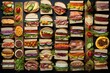 Lot of different sandwiches background