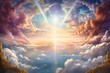 Heaven, paradise sky, enlightenment and spirituality