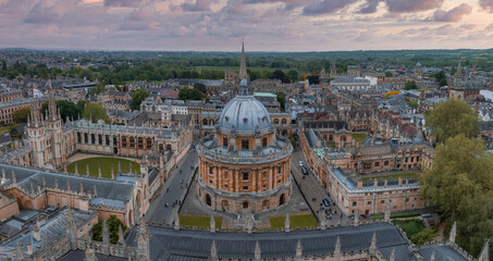 Wall Mural - aerial view over the city of oxford with oxford university. radcliffe camera and all souls college, 