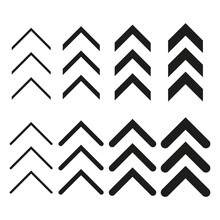 Arrow Chevron Symbol. Blend Effect. Black Arrows Symbols Set. Swipe Sign. Vector Illustration. Eps 10.