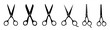 © Cali6ro - Scissors set. Flat icon style. Collection scissors black on white background. - vector 10 eps.