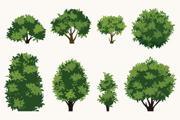 Wall Mural - bush set vector flat minimalistic isolated illustration