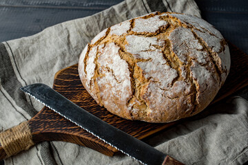 Wall Mural - A loaf of fresh country bread.