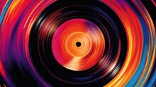 Abstract Illustration Of A Vinyl Record. Retro Style