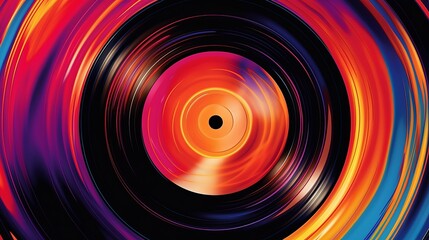 Abstract illustration of a vinyl record. Retro style