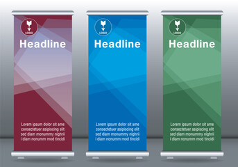 Roll up design banner display mockup template