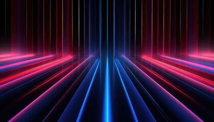 pink blue neon lines in geometric shapes with ultraviolet light