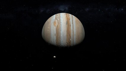 Wall Mural - jupiter and moon europa view from outer space