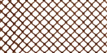 Seamless Isolated Rusted Chain Link Wire Fence Background Texture. Tileable Metal Diamond Mesh Urban Fencing Repeat Surface Pattern. A High Resolution Construction Backdrop 3D Rendering, Generative AI