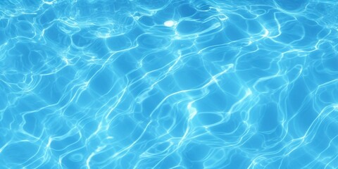  Seamless realistic water ripples or ocean waves tileable summer background texture. Sparkling crystal clear blue refreshing swimming pool, fountain, pond or lake pattern. High resolution, GenerativeAI