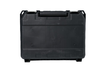 A black plastic driller case on a white isolated background