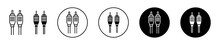 Rca Cable Vector Icon Set. Av Rca Port Cable Line Icon In Black Filled And Outlined Style.