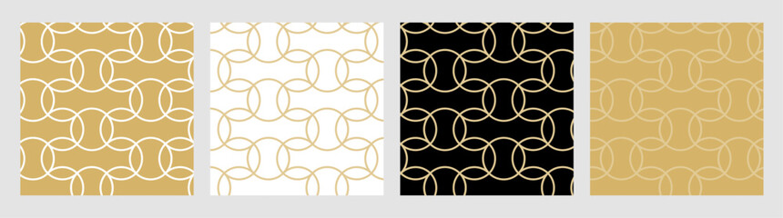 Fototapete - Background pattern seamless geometric circles line floral design abstract gold luxury color vector. Christmas background.