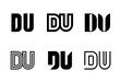 © Nataliia - Set of letter DU logos. Abstract logos collection with letters. Geometrical abstract logos