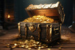 © Iaroslav - Chest with gold. AI generative.