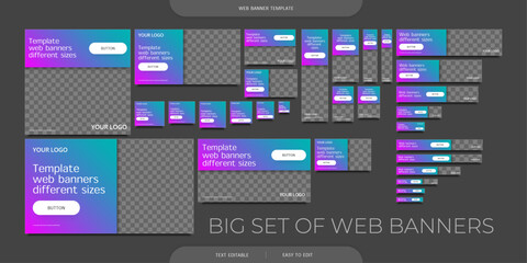 Wall Mural - big set of web banners. advertising banners of different sizes.