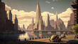 New York City skyline in year 1940 - Generative AI