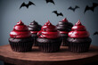 halloween blood cupcakes, created with generative ai