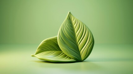 3d mockup leaf of tree and plant. Ecology, bio and natural products concept, Close up view of leaves composition, minimal style, Generative AI illustration