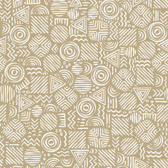hand drawn abstract seamless pattern, ethnic background, simple style - great for textiles, banners,