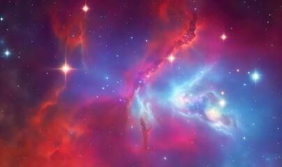 Wall Mural - nebula's vivid display amid stars—universe's scientific poetry