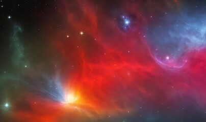 Wall Mural - night's canvas adorned by a vibrant nebula—astronomy's magic.