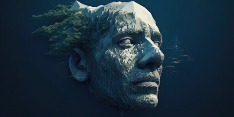 Wall Mural - observer from a mountaintop