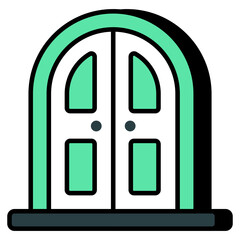 Conceptual linear design icon of door