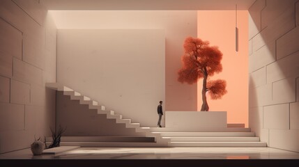 Wall Mural - door to heaven in minimalist style. Generative AI