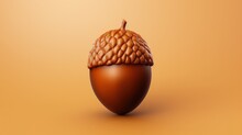 Two Acorns On A White Background. Generative AI