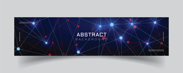 Wall Mural - linkedin banner with shiny technology background
