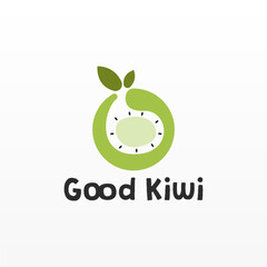 Sticker - Kiwi fruit logo design concept template. Fresh fruit logo design