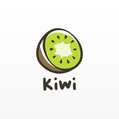 Wall Mural - Kiwi fruit logo design concept template. Fresh fruit logo design
