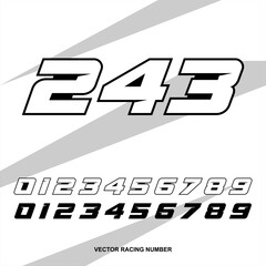 set of racing start race number sport vector illustration