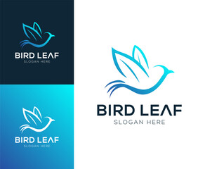 Wall Mural - Bird leaf logo design vector illustration inspiration