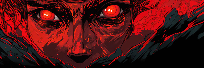 Wall Mural - bold and highly stylized graphic novel art